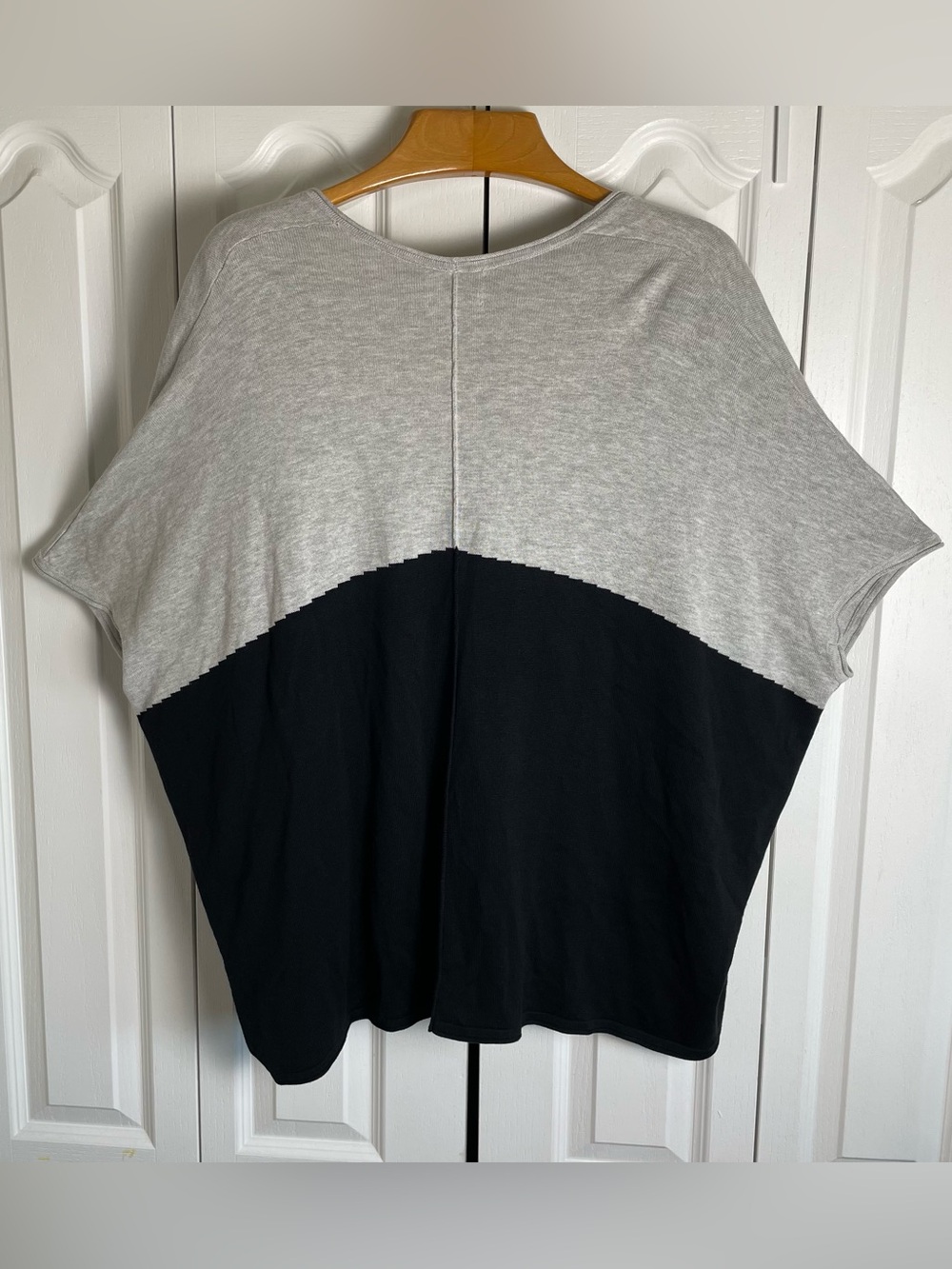 Andrea Jovine Open Front Cardigan Women’s S/M Color Block Oversized Wrap Cotton - Picture 5 of 12